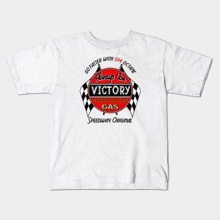 Victory Racing Gas Fuel Speedway Original Vintage Auto Car Advertising Logo Hot Rod 104 Octane Kids T-Shirt